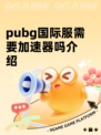 pubg国际服需要加速器吗介绍