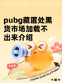 pubg藏匿处黑货市场加载不出来介绍