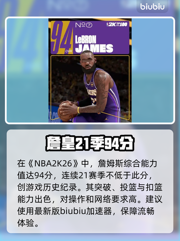 NBA2K26詹姆斯属性炸裂🔥截图2