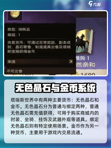 塔瑞斯世界🔥货币种类全揭秘！新手必看👇截图2