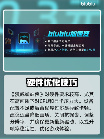🎮漫威蜘蛛侠卡顿？秒变丝滑！截图2