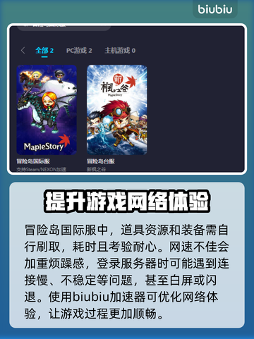 冒险岛国际服加速神器🔥玩转游戏不卡顿！截图2