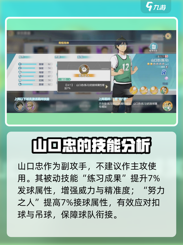 排球少年手游🔥山口忠值得培养吗？球员详情揭秘！截图2
