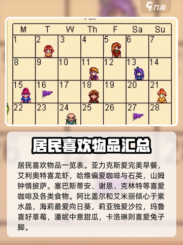 星露谷物语居民喜好大全介绍截图4
