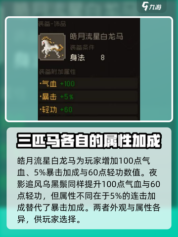 大江湖之苍龙与白鸟马怎么选介绍截图3