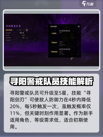 剑灵2🔥寻阳警戒队员技能详解，超强战斗力等你来！截图2