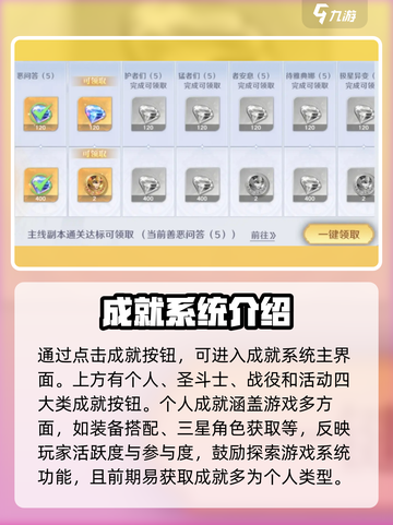 圣斗士星矢重生🔥成就系统玩法大全来了！截图2