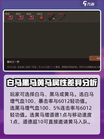 大江湖之苍龙与白鸟选马🔥神级攻略💡截图3