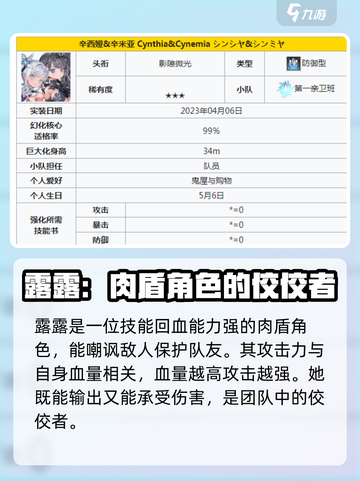 苍雾世界防卫角色有哪些介绍截图3