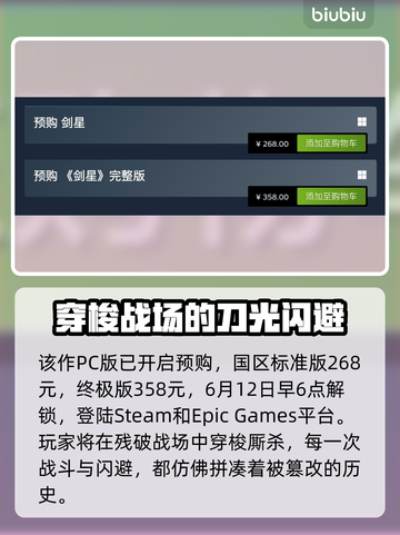 剑星PC版价格曝光🔥超值发售平台大揭秘！🎮截图2