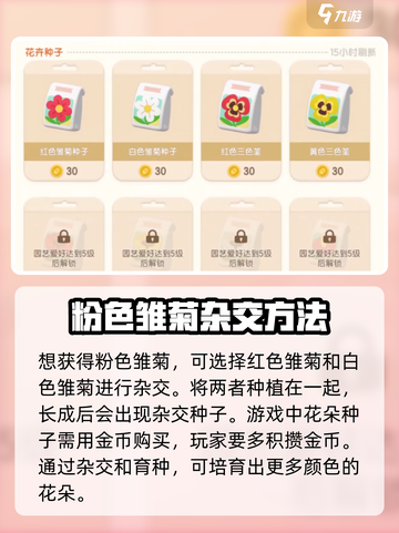 心动小镇✨粉色雏菊培育秘籍，快速上手！截图2