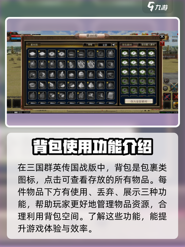 三国群英传国战版背包怎么用介绍截图2
