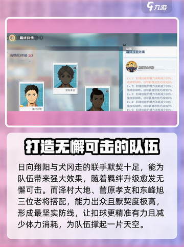 排球少年手游乌野高中羁绊有哪些介绍截图2