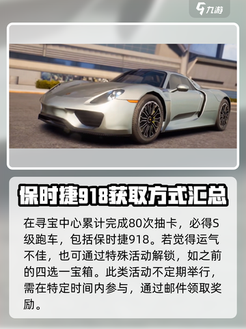 极品飞车集结保时捷918怎么获得介绍截图3