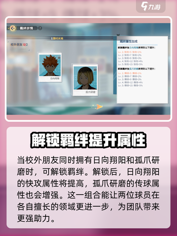 排球少年手游乌野高中羁绊有什么介绍截图3