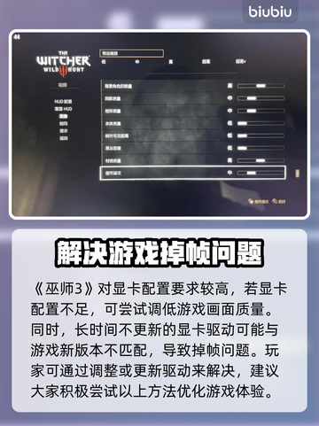 《巫师3》掉帧？这些解决方法让你流畅体验！🔥🎮截图5