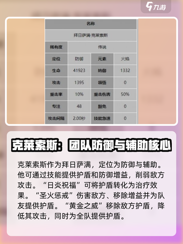 龙息神寂克莱索斯职业是什么介绍截图3
