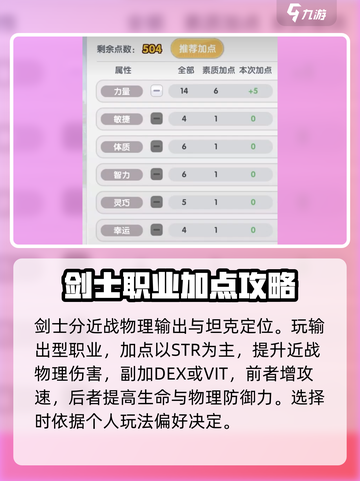 仙境传说新启航🔥剑士加点详解，必看！截图2