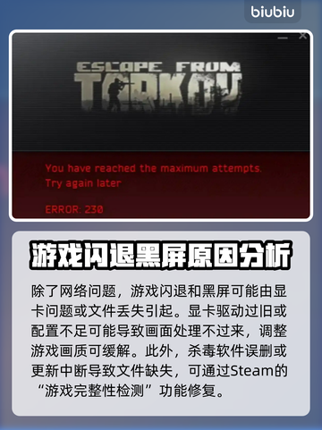 逃离塔科夫黑屏❌？这样解决立马搞定！💥截图5