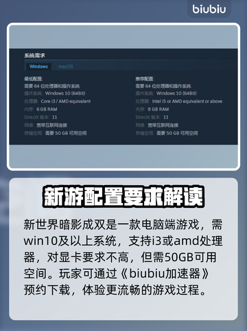 新世界暗影成双配置要求🔥最低配置玩转游戏！🎮截图2