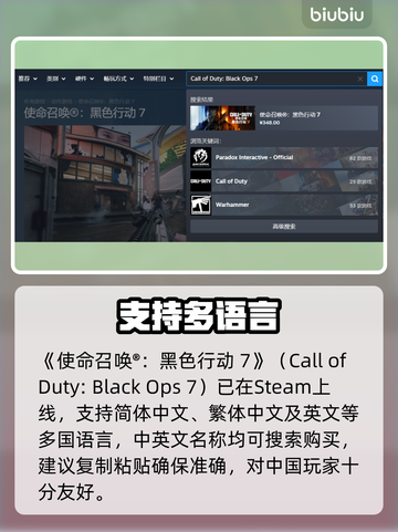 💥《使命召唤：黑色行动7》Steam名曝光！🎮截图2