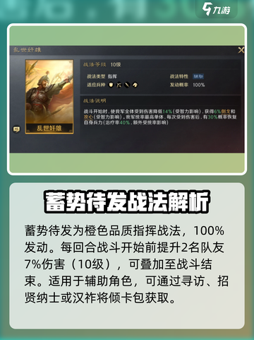 三国谋定天下🔥核心战法“蓄势待发”搭配推荐来啦！截图2