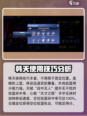 全民大灌篮韩天怎么样介绍截图3