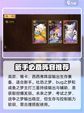 无尽梦回💥新手必看！阵容搭配全攻略🎉截图2
