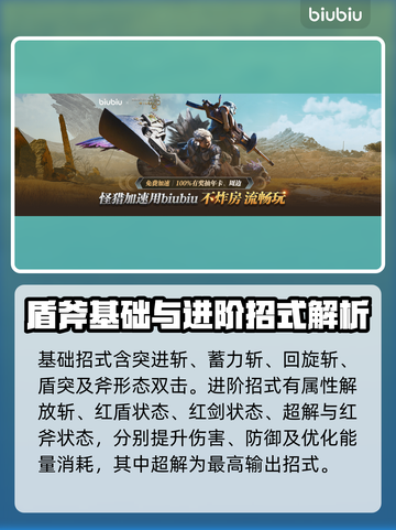 怪物猎人🔥荒野盾斧终极招式大全，必看！截图3