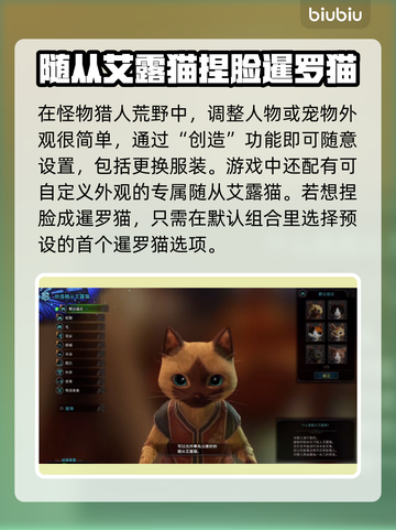 怪物猎人：荒野🔥超萌暹罗猫捏脸教程🐱截图2