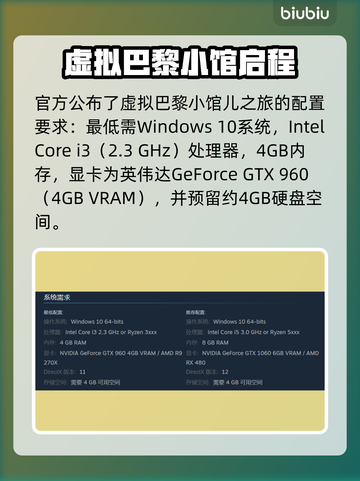 🔥《法国小馆儿模拟器》配置要求曝光！🎮✨截图2