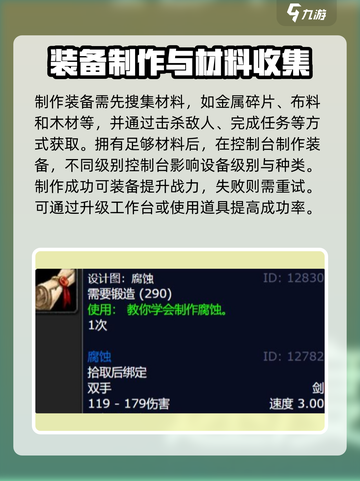 腐蚀手游怎么做装备图纸介绍截图4