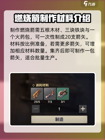 荒野起源燃烧箭消耗材料一览介绍截图2