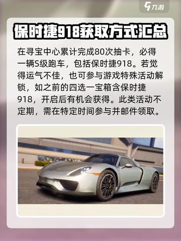 极品飞车集结保时捷918怎么获得介绍截图3