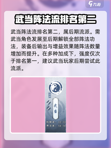 墨剑江湖流派最强排名介绍截图3