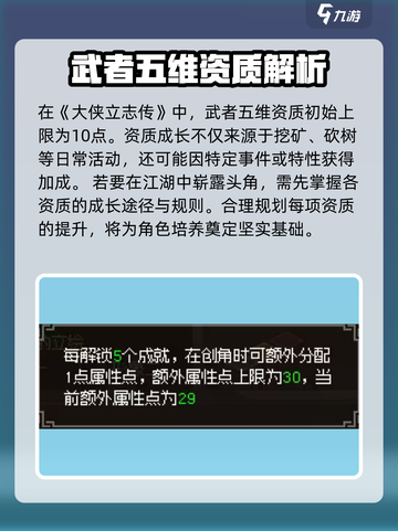 大侠立志传五维资质加成攻略介绍截图2