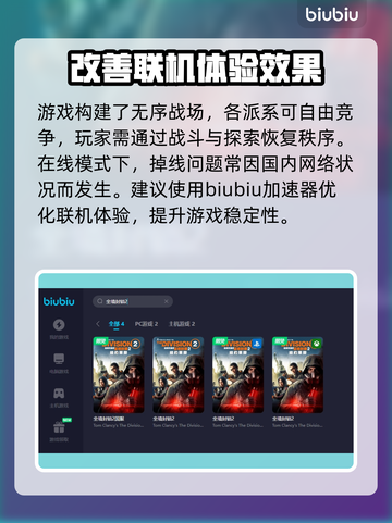 全境封锁2⚡加速器推荐，玩游戏必备！🎮截图2