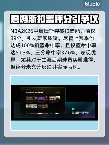 NBA2K26詹姆斯属性炸裂🔥截图4