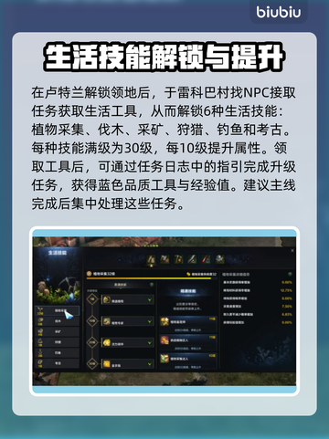 命运方舟生活技能全解析！👉新手必看🔥截图2