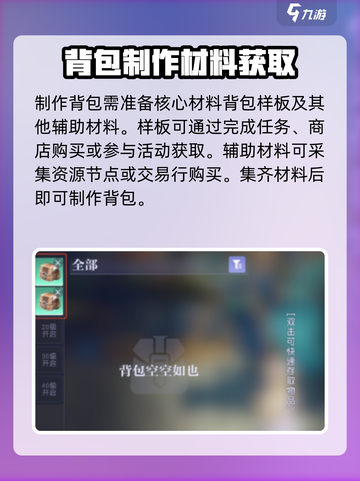 悠星大陆背包制作攻略介绍截图3