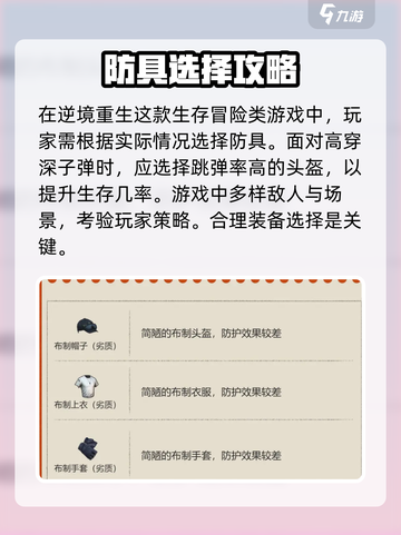 逆境重生防具的选择搭配方式介绍截图2