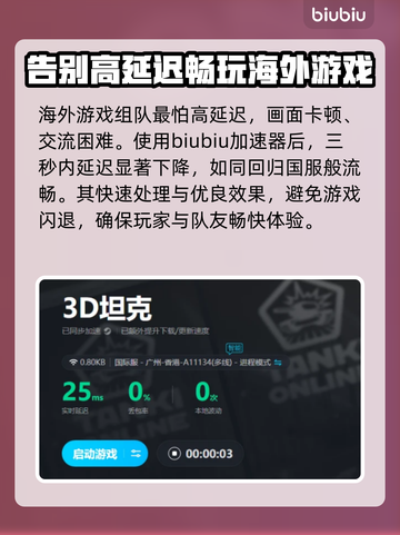 3D坦克掉线？💥用这个加速器稳如泰山！截图4