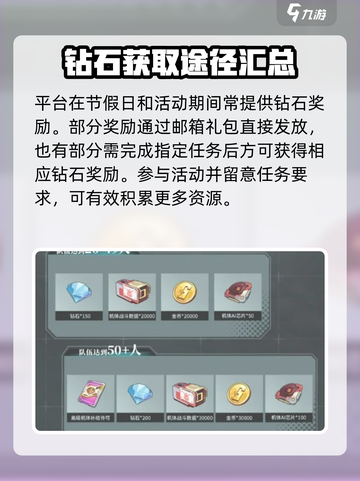 高达钢铁之诗钻石怎么获取介绍截图2