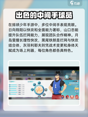 排球少年手游🔥中间手选谁？最强攻略来了！截图3