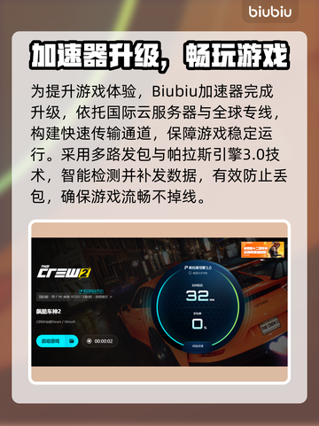 飙酷车神2老掉线？速试这加速器！⚡🔥截图4