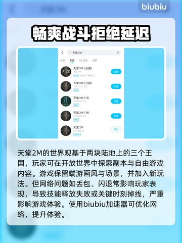 天堂2M延迟丢包？一键解决流畅玩💎截图2