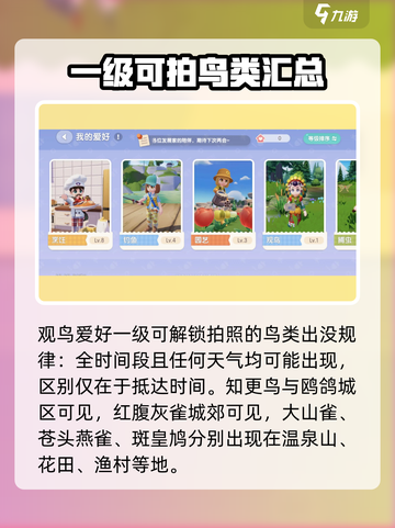 心动小镇🔥必看！鸟类图鉴全介绍及拍照技巧分享🎉截图2