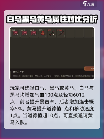 大江湖之苍龙与白鸟选马🔥必备攻略🐎截图3