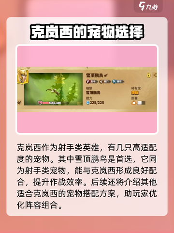 万龙觉醒克岚西宠物怎么选介绍截图2