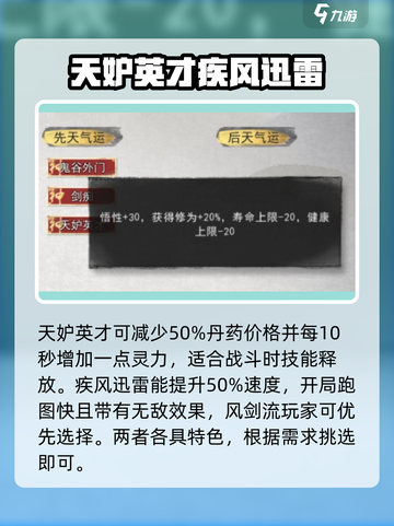 鬼谷八荒剑修先天气运如何选择介绍截图4